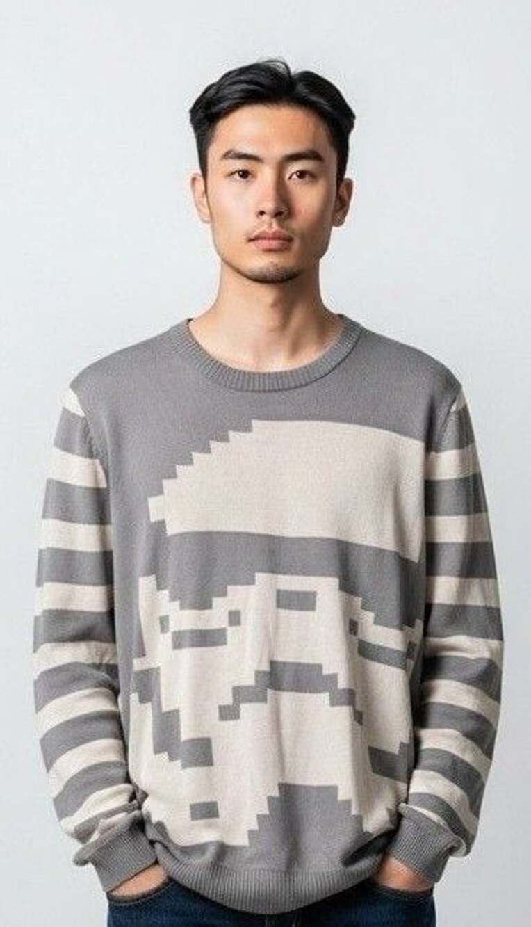 Star Wars Stormtrooper Pixel Sweater Size L Grey